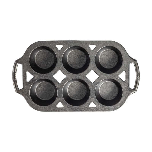 Top view of pan showing cooking area and curved handles.