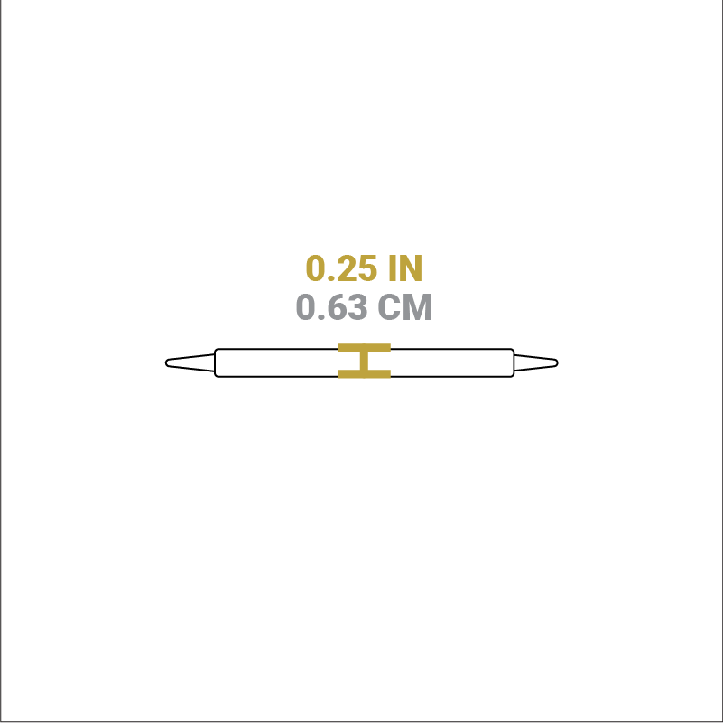 Dimensional drawing of the scraper. Height is 0.25 inches.