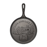 10.5 Inch Seasoned Cast Iron Griddle, John Deere Tractor