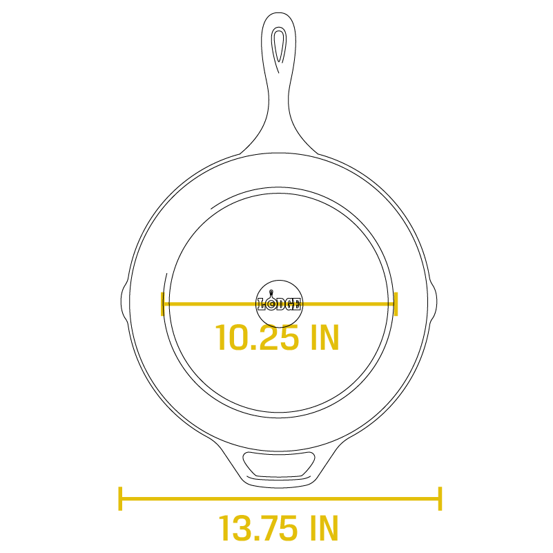 Dimensional drawing product. Flat bottom width is 10.25 inches, total width is 13.75 inches.