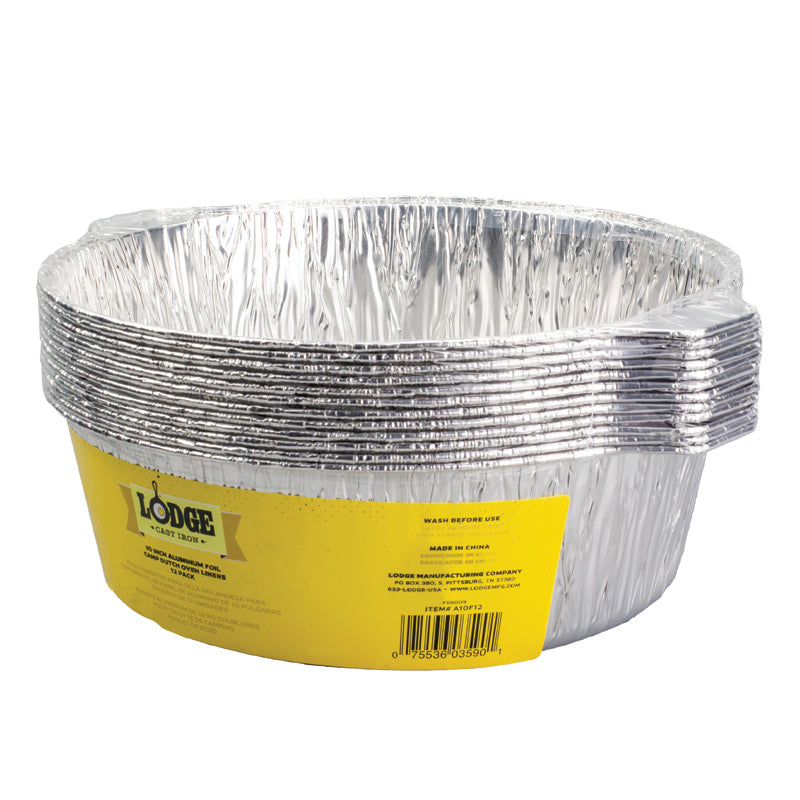 Pack of 12 aluminon liners with yellow label and clear packaging.