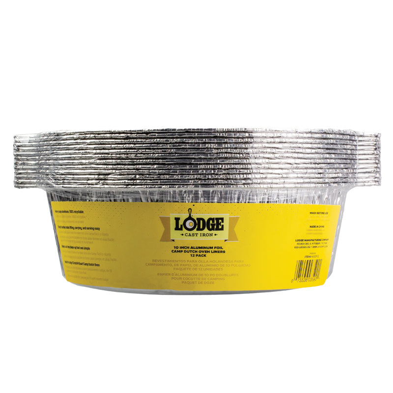 Pack of 12 aluminon liners with yellow label and clear packaging.