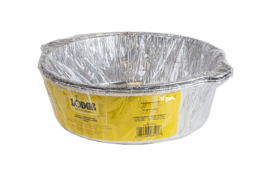 Pack of 3 aluminon liners with yellow label and clear packaging.