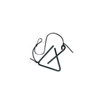 Triangular bell with rope to hang and hold rod to chime.