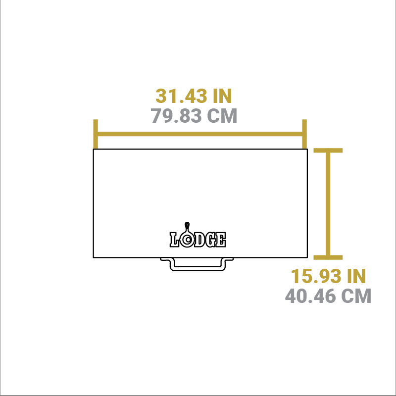 Dimensional drawing of product. Width of table is 31.43 inches, length is 15.93 inches.