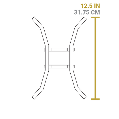 Dimensional drawing of product. Total height is 12.5 inches.