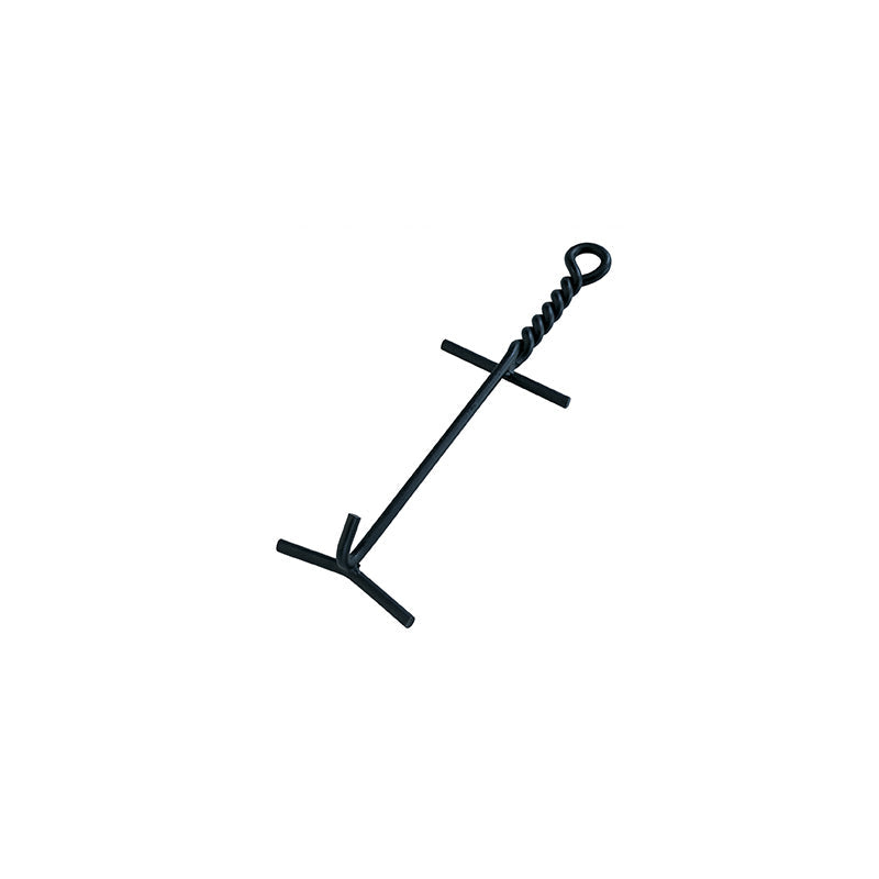 Lid lifter with hook on end to lift handle with 3 arms around it to stabilize lid during transport.