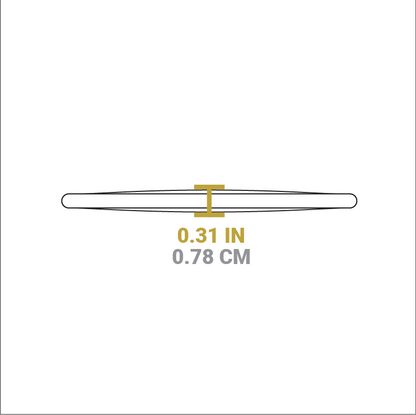 Dimensional drawing of handle holder. Height is 0.31 inches.