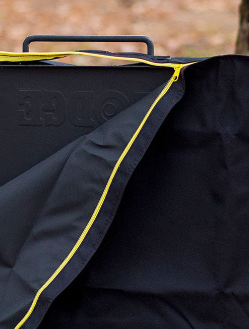 Closeup of Lodge branding inside of the cover.