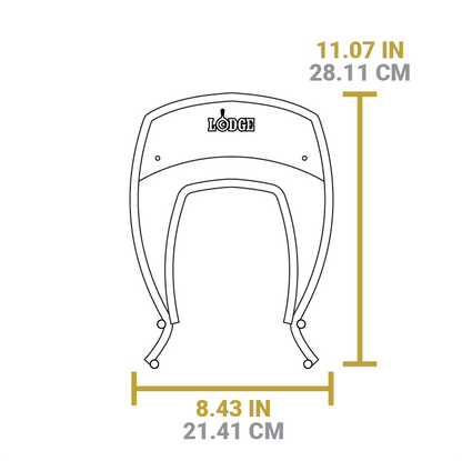 Dimensional drawing of product. Total height is 11.07 inches, width is 8.43 inches.