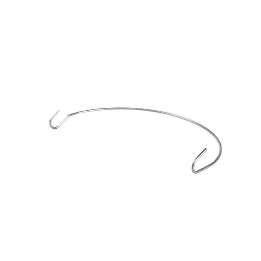 Silver bail handle with hook at each hand.