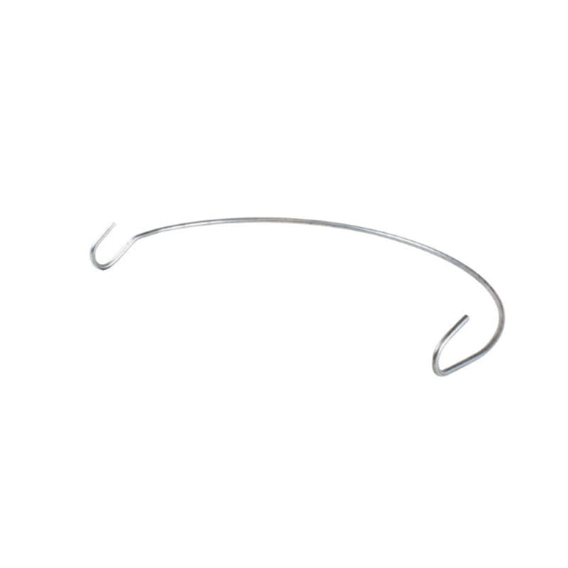 Silver bail handle with hook at each hand.