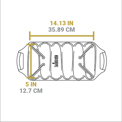 Dimensional drawing of product. Width excluding handles is 14.13 inches.