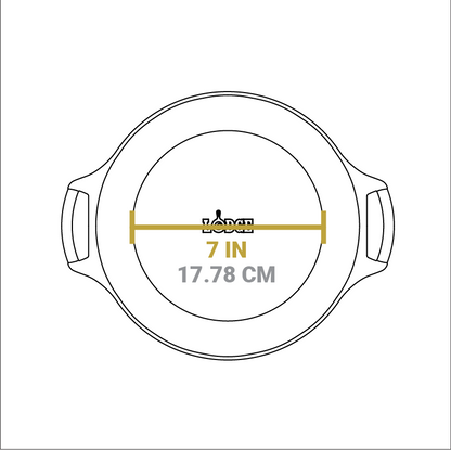 Dimensional drawing of pie pan. Width of flat bottom is 7 inches.