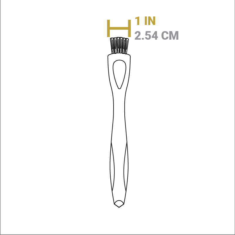 Dimensional drawing of trivet. width of top bristles is 1 inch.