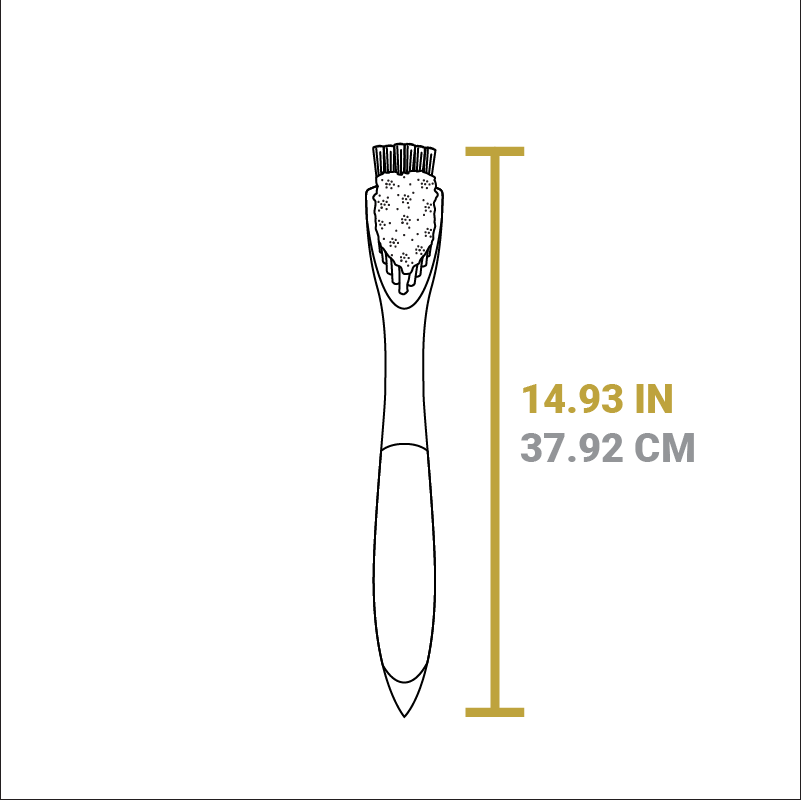 Dimensional drawing of trivet. Product length is 14.93 inches.