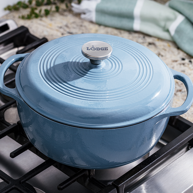 Dutch oven on stovetop.