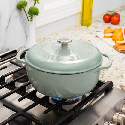 Dutch oven on stovetop.