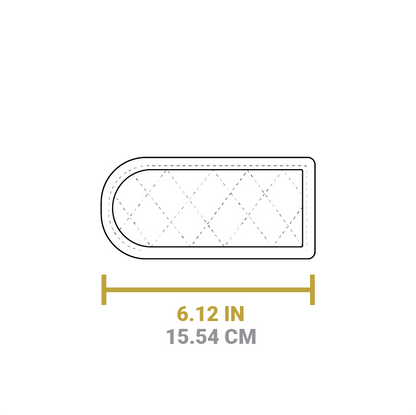 Dimensional drawing of product. Length is 6.12 inches.