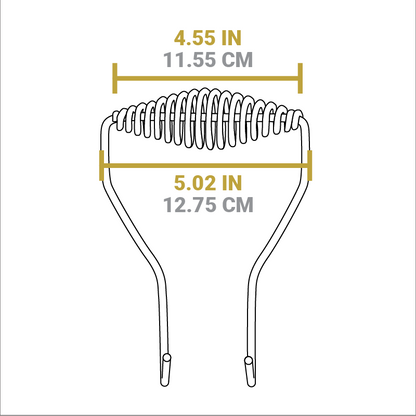 Dimensional drawing of product. Width of carry handle is 4.55 inches.