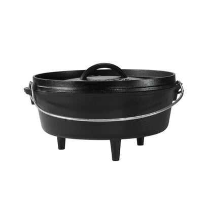 Dutch oven with 3 legs and a bail handle, making it great for camp cooking no matter the method.