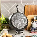Tennessee state skillet displayed on a kitchen counter.