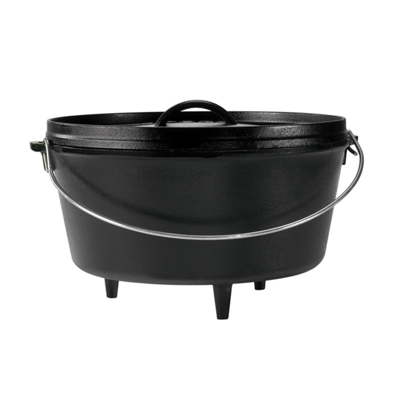 Dutch oven with 3 legs and a bail handle, making it great for camp cooking no matter the method.