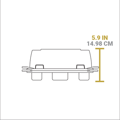 Dimensional drawing of product. Total height is 5.9 inches.