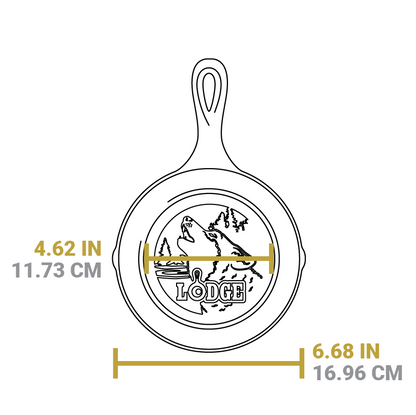 Dimensional drawing of product. Width of flat bottom with engraved design is 4.62 inches, total width is 6.68 inches.