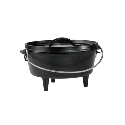 Dutch oven with 3 legs and a bail handle, making it great for camp cooking no matter the method.