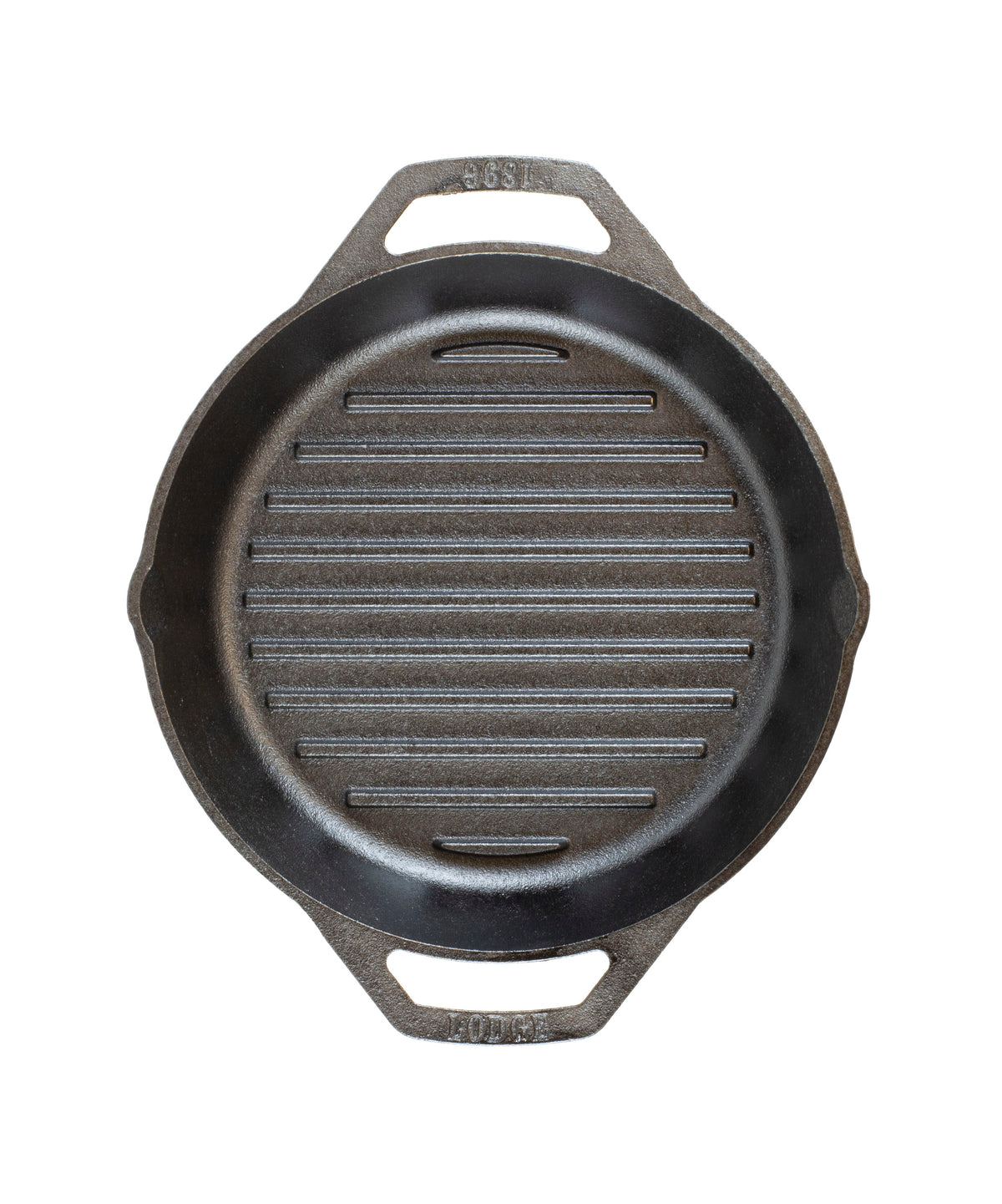 Top view of pan featuring grill lines that are evenly spread out on cooking surface.