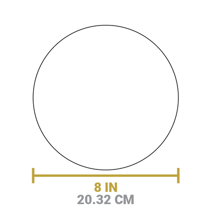 Dimensional drawing of product. Width is 8 inches.