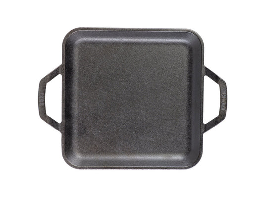 Top view of pan featuring cooking surface and rounded corners.