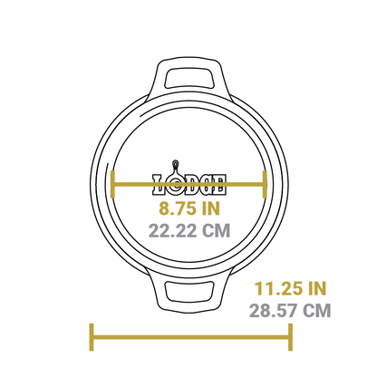 Dimensional drawing of product lid. Total length is 11.25 inches, length of flat top is 8.75 inches.