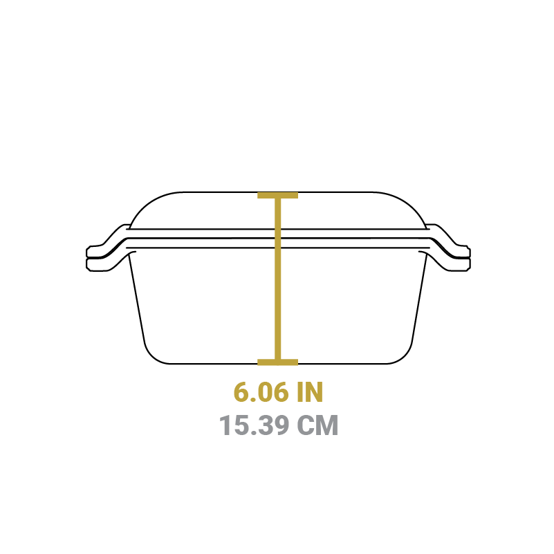 Dimensional drawing of product. Total height with both pieces together is 6.06 inches.