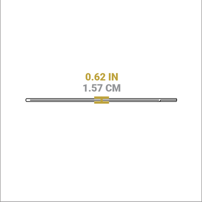 Dimensional drawing of product. Height is 0.62 inches.