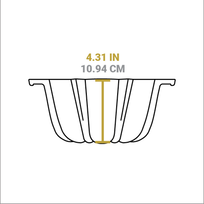 Dimensional drawing of product. Height is 4.31 inches.