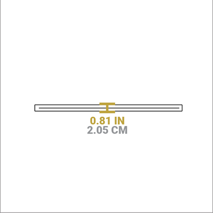 Dimensional drawing of product. Height is 0.81 inches.