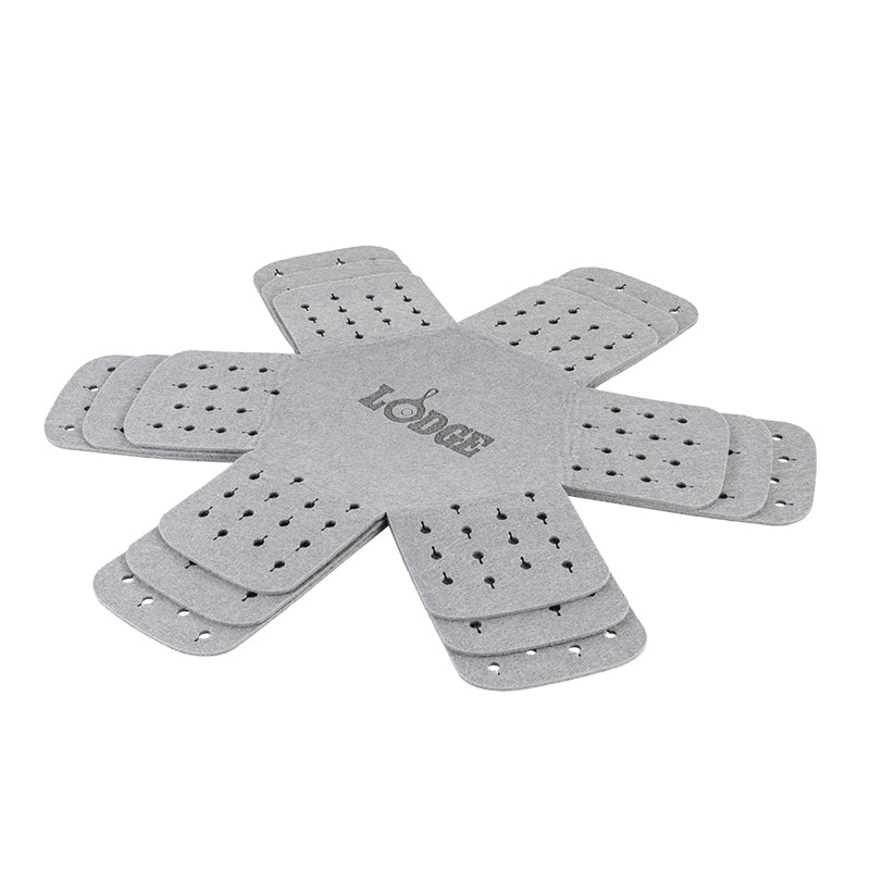 Set of 3 grey protectors in shape of 6 point star.