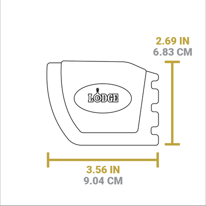 Dimensional drawing of product. Width is 3.56 inches, length of 2.69 inches.