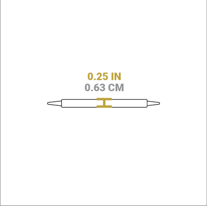 Dimensional drawing of the scraper. Height is 0.25 inches.