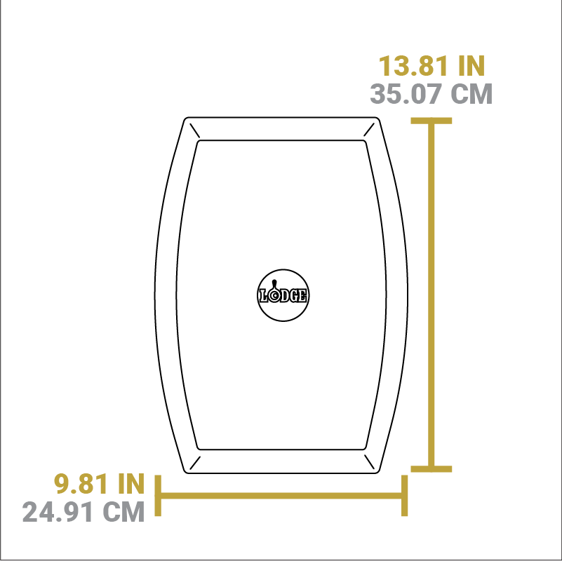 Dimensional drawing of product. Total width is 13.81 inches and total length is 9.81 inches.