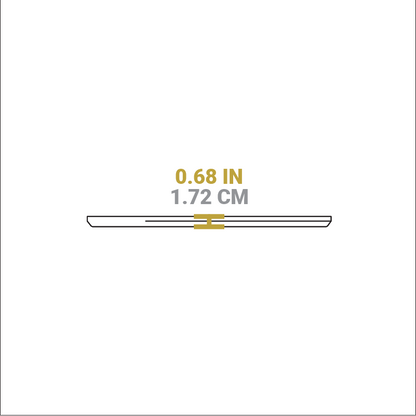 Dimensional drawing of product. Height is 0.68 inches.