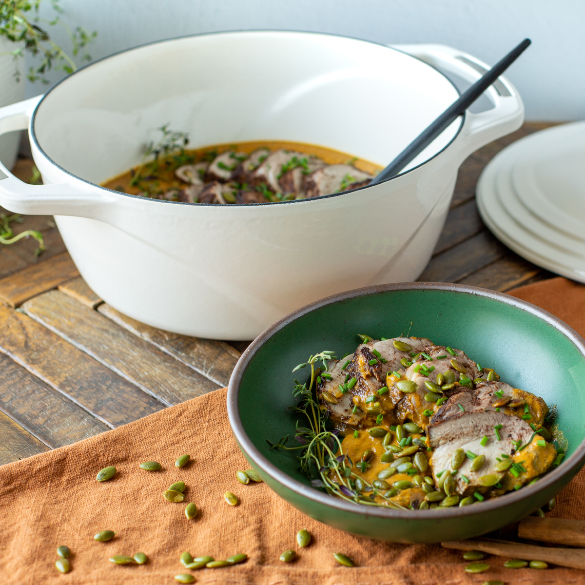 Freshly made dinner server in bowl.