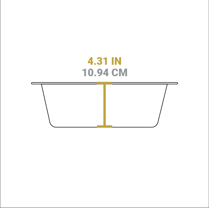 Dimensional drawing of product. Height is 4.31 inches.
