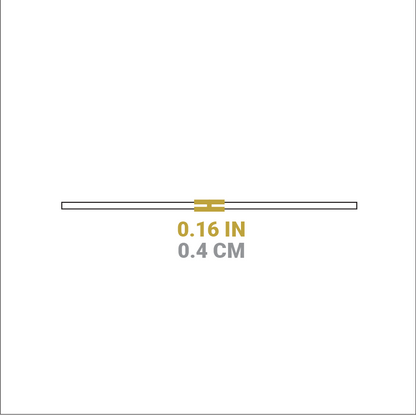 Dimensional drawing of product. Height is 0.16 inches.