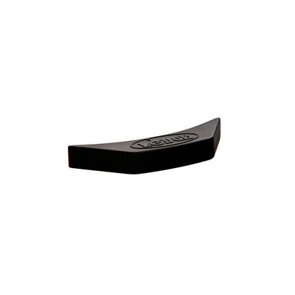 Black silicone assist handle holder with Lodge branding.