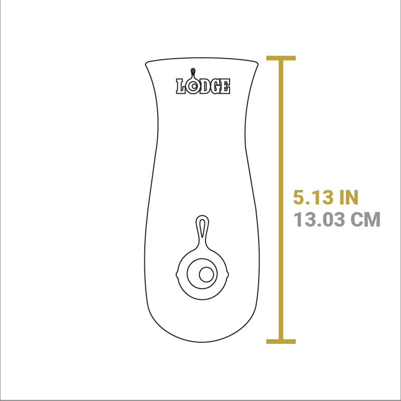 Dimensional drawing of handle holder. Length is 5.12 inches.