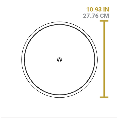 Dimensional drawing of product lid. Total length is 10.93 inches.