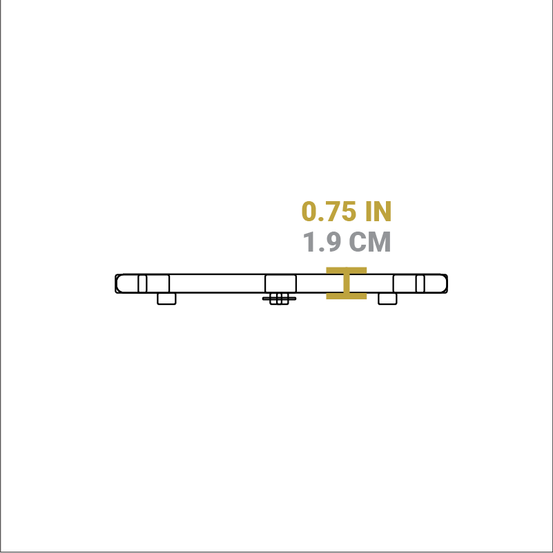 Dimensional drawing of product. Depth of trivet portion is 0.75 inches.